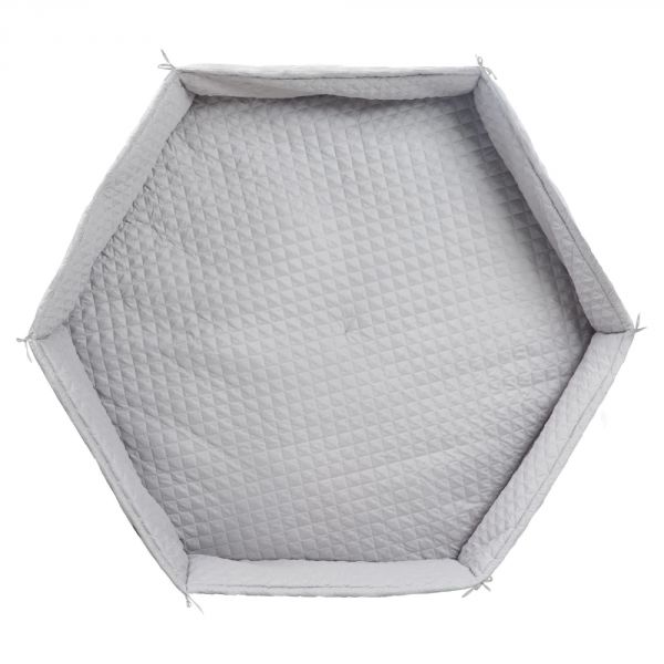 Tapis de parc bébé hexagonal gris argenté