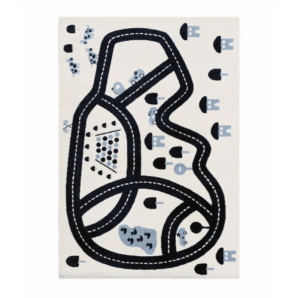 Tapis enfant 80x150 cm Circuit bleu