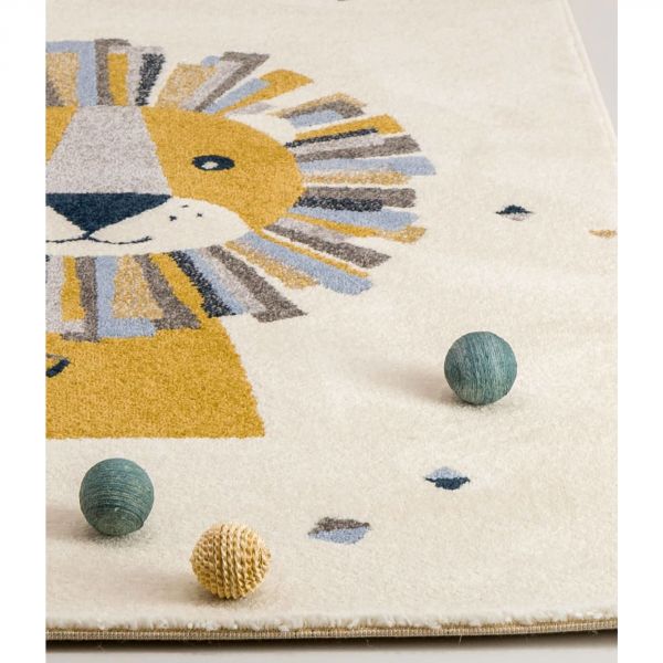 Tapis enfant 80x150 cm Lion multicolore