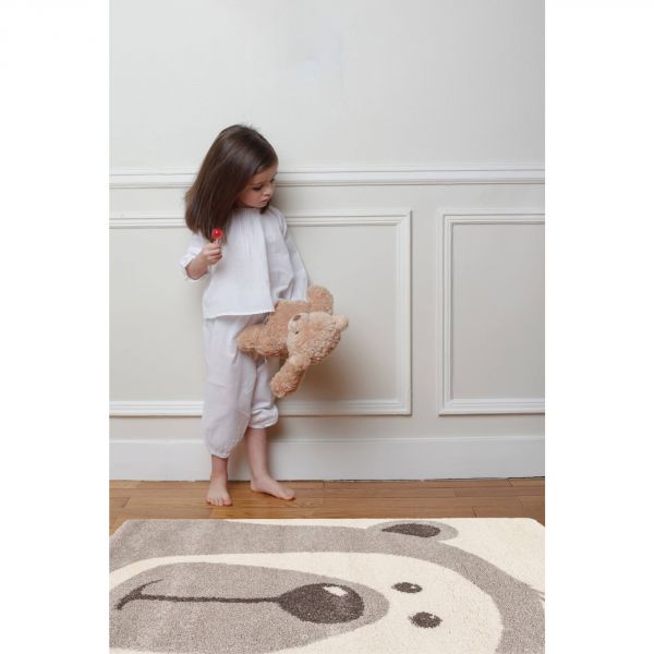 Tapis enfant 80x150 cm Ourson gris