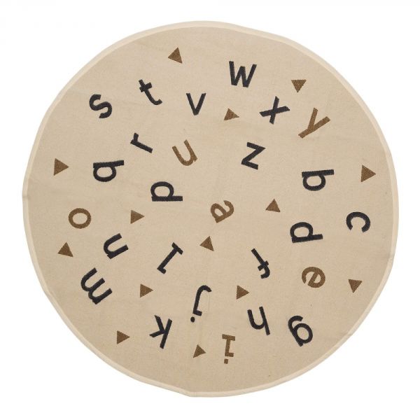 Tapis enfant rond Ø135 cm Alphabet Beige