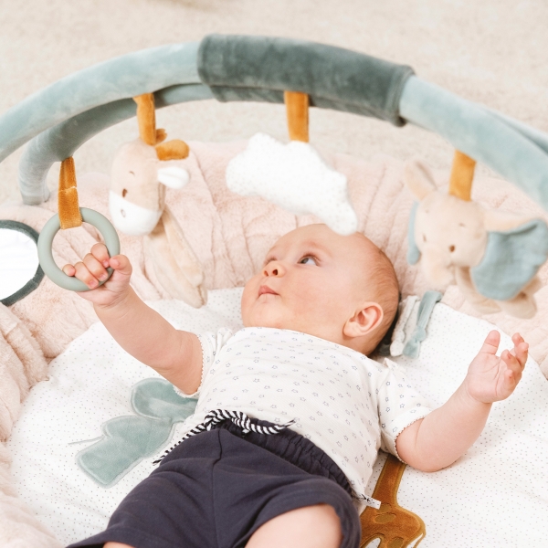 Tapis d'éveil pouf avec arches Luna & Axel