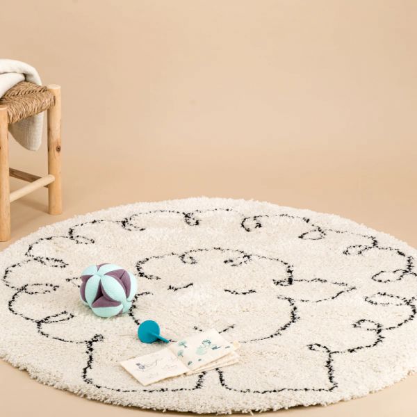 Tapis enfant rond Ø120 cm Mouton