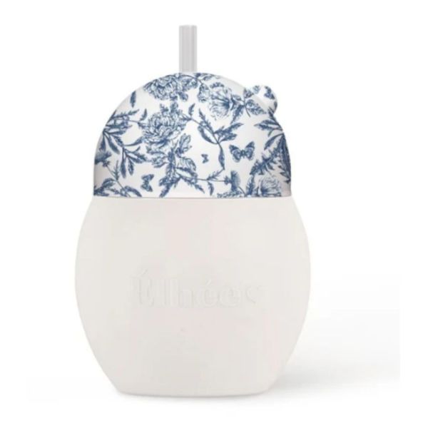 Tasse à paille lestée 240 ml - Tartine et Chocolat Toile de Jouy Bleu 9m+