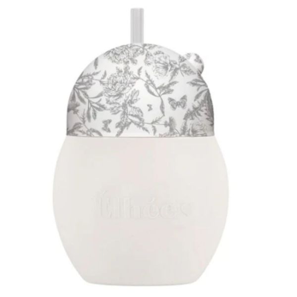 Tasse à paille lestée 240 ml - Tartine et Chocolat Toile de Jouy Gris 9m+