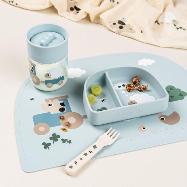 Tasse d'apprentissage 360° Tiny farm Bleu
