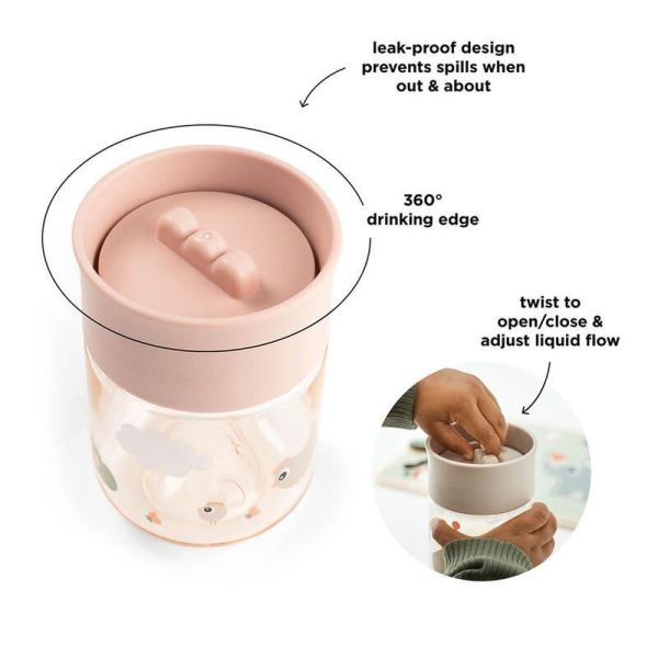Tasse d'apprentissage 360° Tiny farm Rose