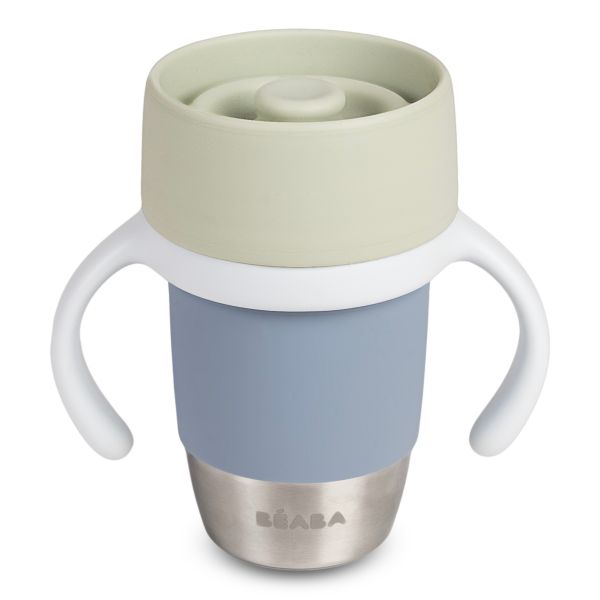 Tasse d’apprentissage 360° en inox Click and Drink 240 ml Galet