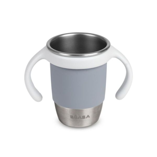 Tasse d’apprentissage 360° en inox Click and Drink 240 ml Galet