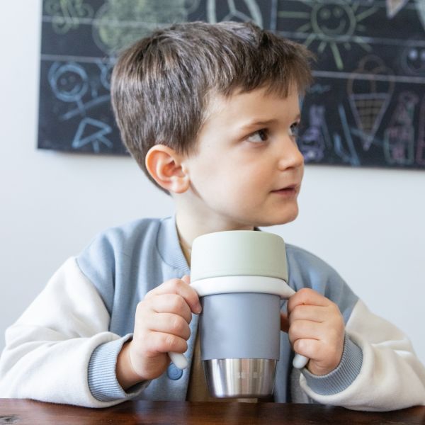 Tasse d’apprentissage 360° en inox Click and Drink 240 ml Galet