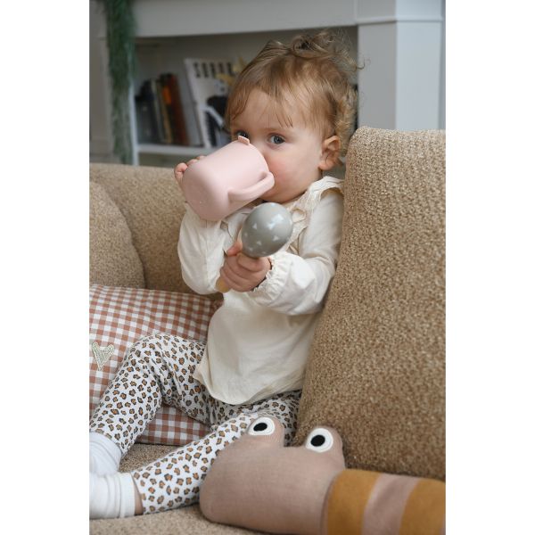 Tasse d’apprentissage bébé en silicone avec anses Barbe à papa
