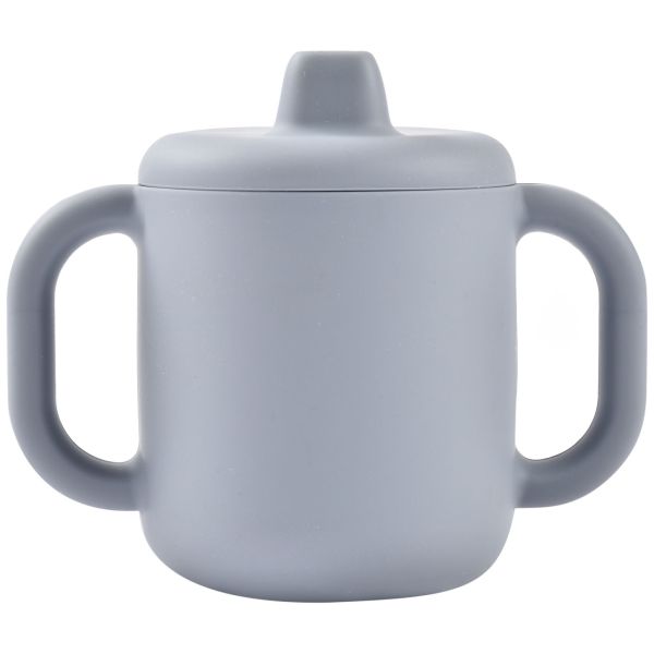 Tasse d’apprentissage bébé en silicone avec anses Galet