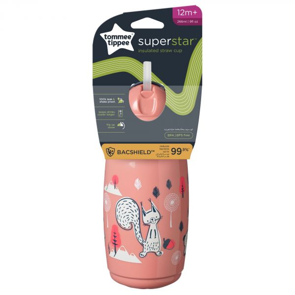 Tasse isotherme à paille 266ml 12m - Rouge