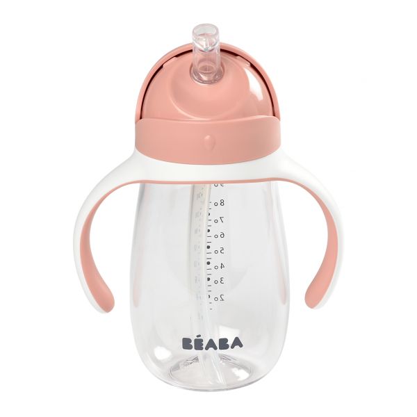 Tasse à paille bébé 300 ml Vieux rose