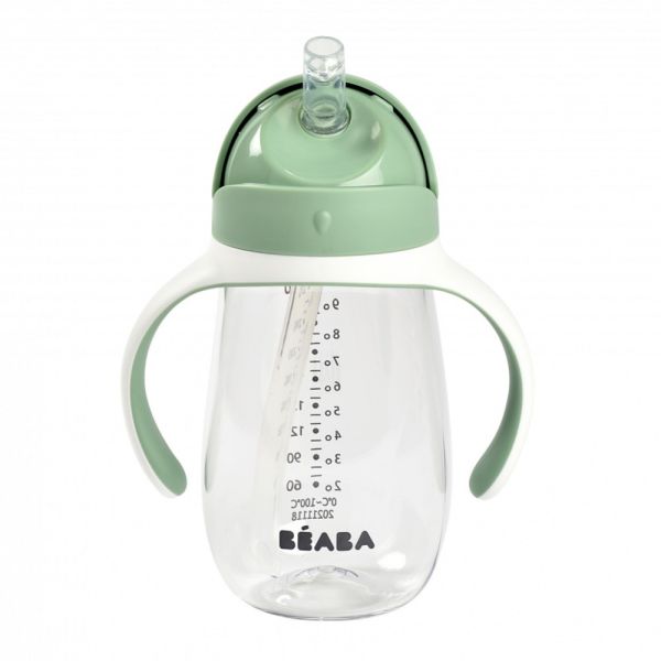 Tasse à paille bébé 300 ml Vert sauge