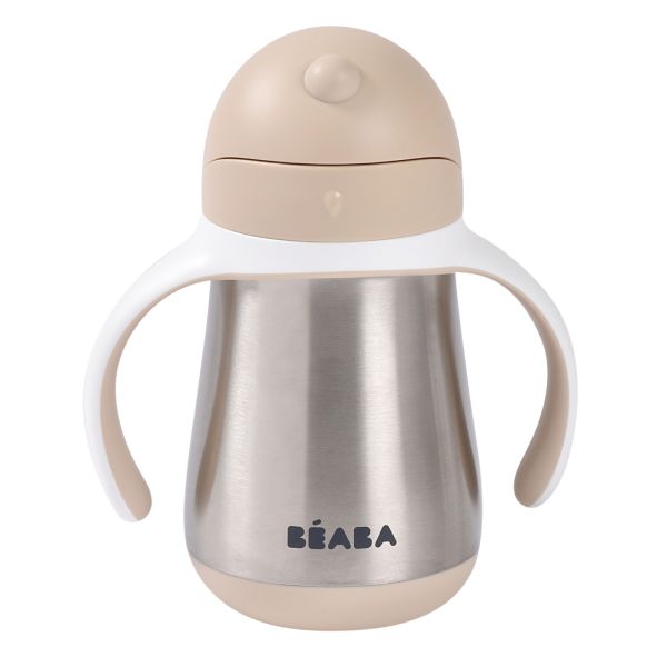 Tasse à paille bébé inox 250 ml Argile