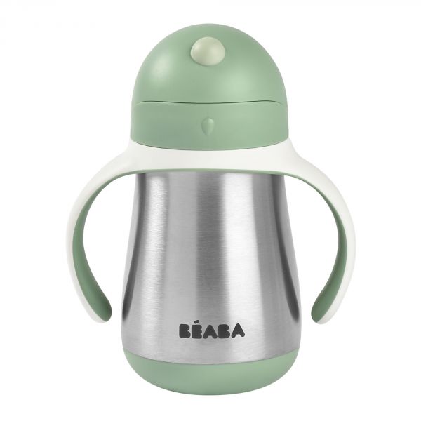 Tasse paille inox 250 ml Vert sauge