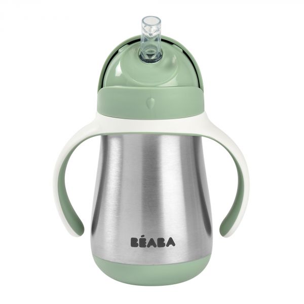 Tasse paille inox 250 ml Vert sauge