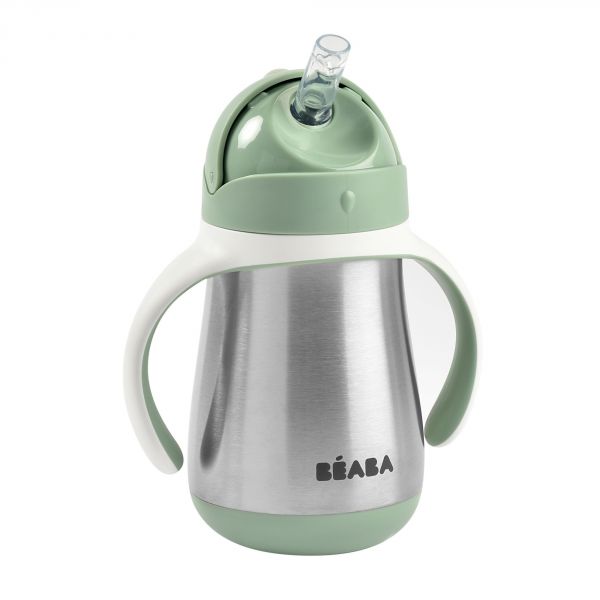 Tasse paille inox 250 ml Vert sauge