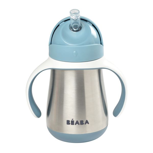 Tasse à paille bébé inox 250 ml Bleu