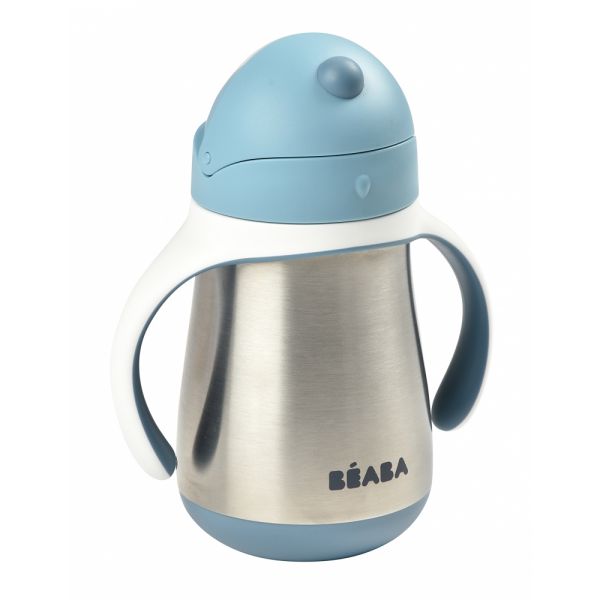 Tasse à paille bébé inox 250 ml Bleu