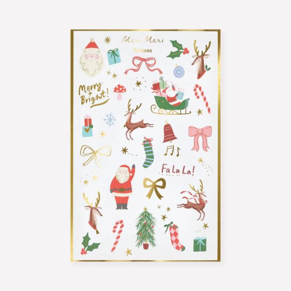 Lot de 2 feuilles de tatouages éphémères Noël