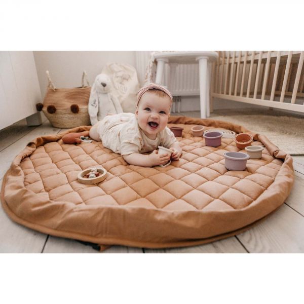 Sac à jouets / tapis d'éveil 2 en 1 en coton Bio Tawny Brown