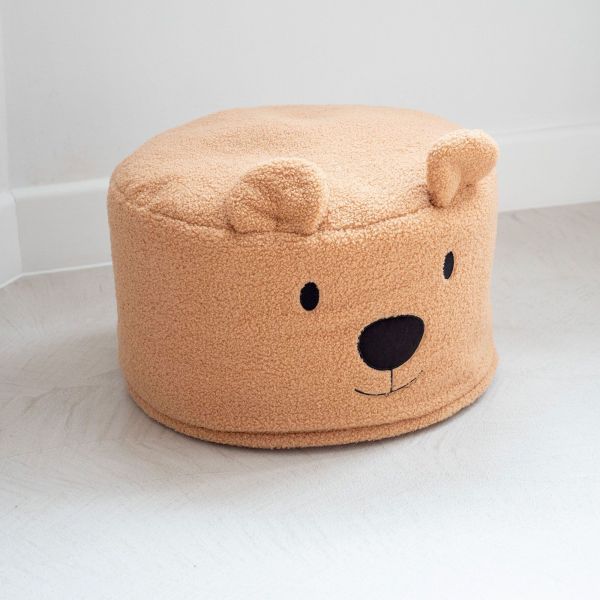 Pouf enfant Teddy Bear bouclette Beige - 40 cm