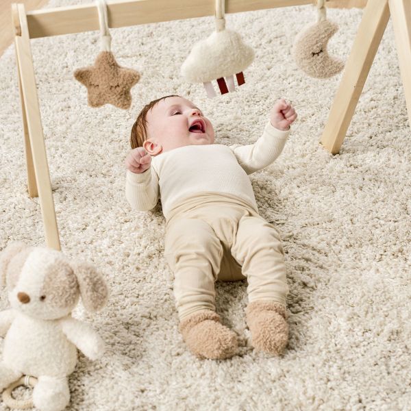 Arche en bois avec jouets à suspendre Teddy Bouclette