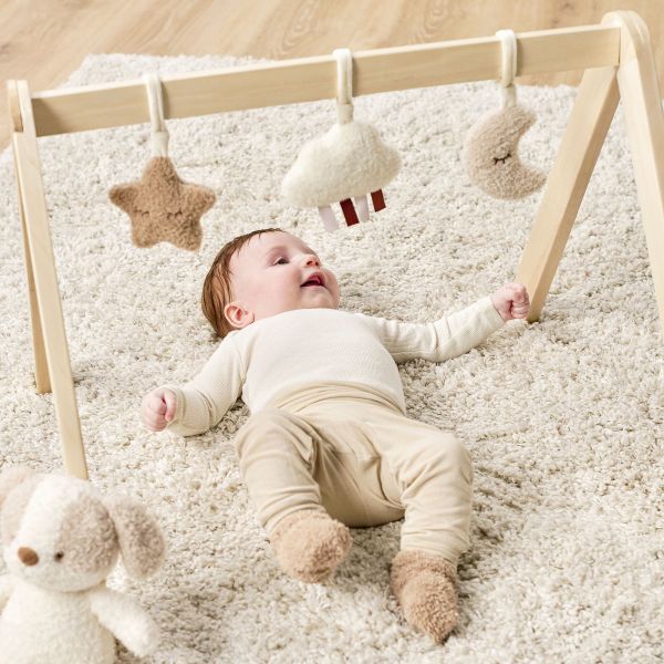 Arche en bois avec jouets à suspendre Teddy Bouclette