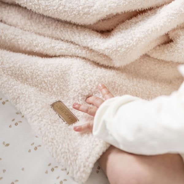 Couverture supersoft 75x100cm Teddy bouclette ecru