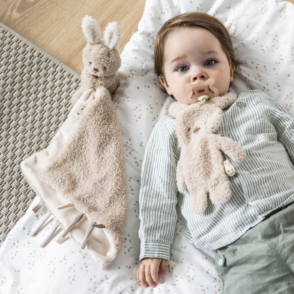 Doudou câlin lapin Teddy bouclette beige
