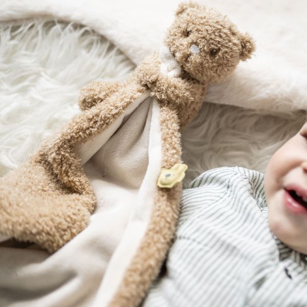 Doudou câlin ours Teddy bouclette caramel