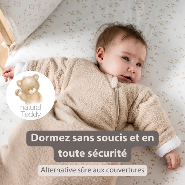 Gigoteuse  hiver manches détachable Teddy bouclette beige