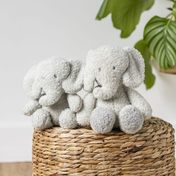 Peluche éléphant Teddy Bouclette 24cm Gris