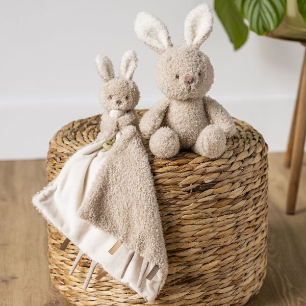 Peluche lapin Teddy Bouclette 24cm beige