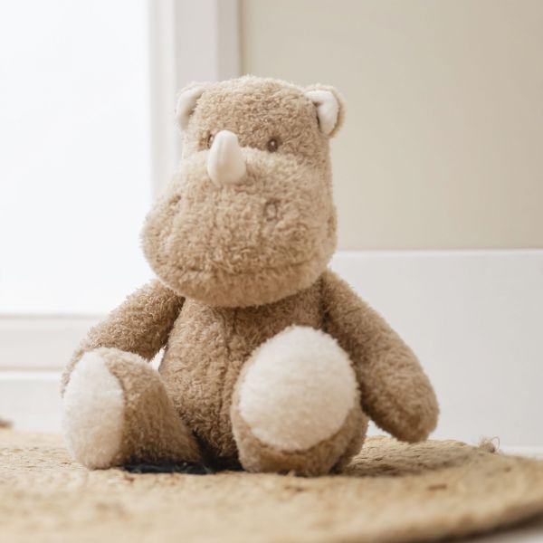 Peluche rhino bouclette 30cm caramel Teddy Bouclette