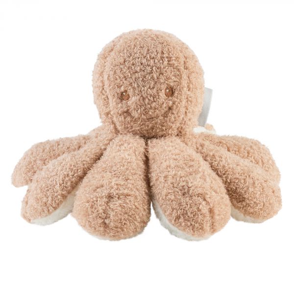 Hochet pieuvre bouclette caramel
