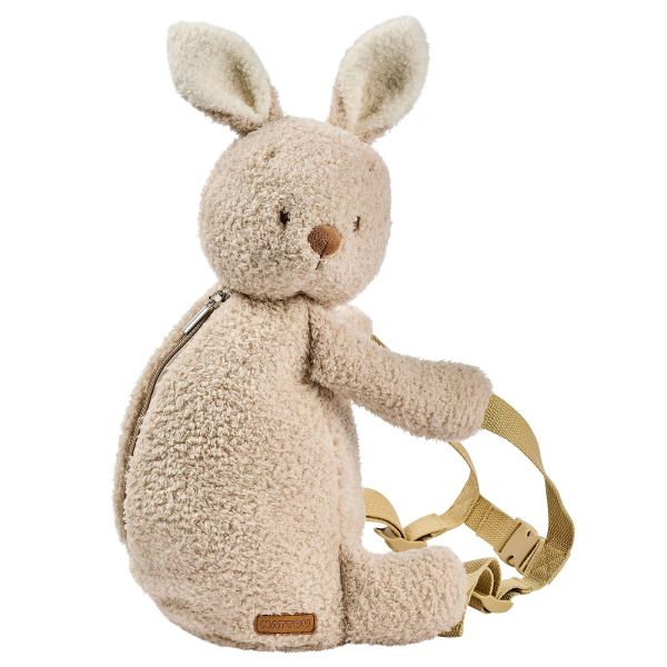 Sac à dos peluche lapin beige