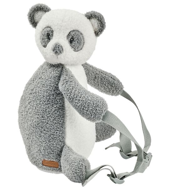 Sac à dos peluche panda gris