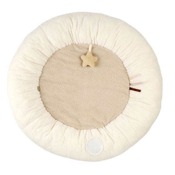 Tapis pouf avec arches Dia Teddy bouclette écru