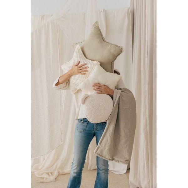 Coussin Cœur Bouclette Mouton avec poche