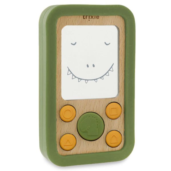 Téléphone bébé en silicone et bois - Mr. Dino