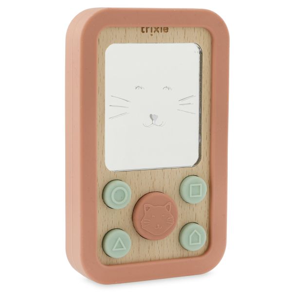 Téléphone bébé en silicone et bois - Mrs. Cat
