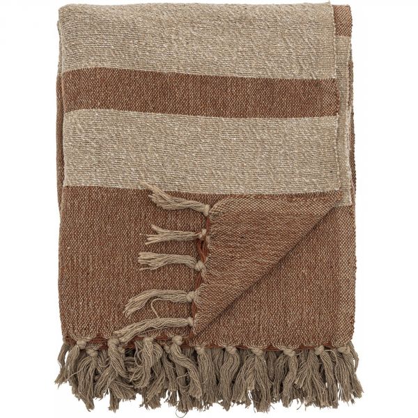 Plaid en coton Temi Marron 160x130 cm