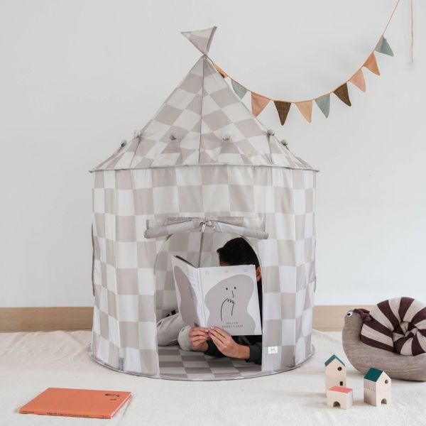 Tente en tissu enfant Damier beige