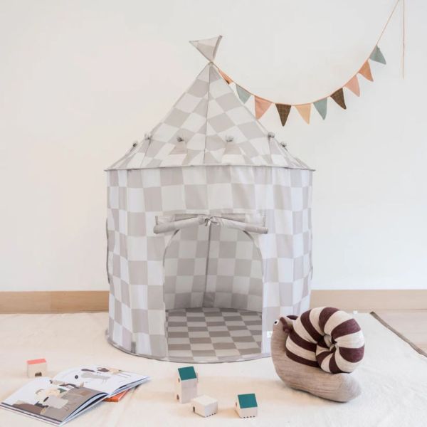Tente en tissu enfant Damier beige