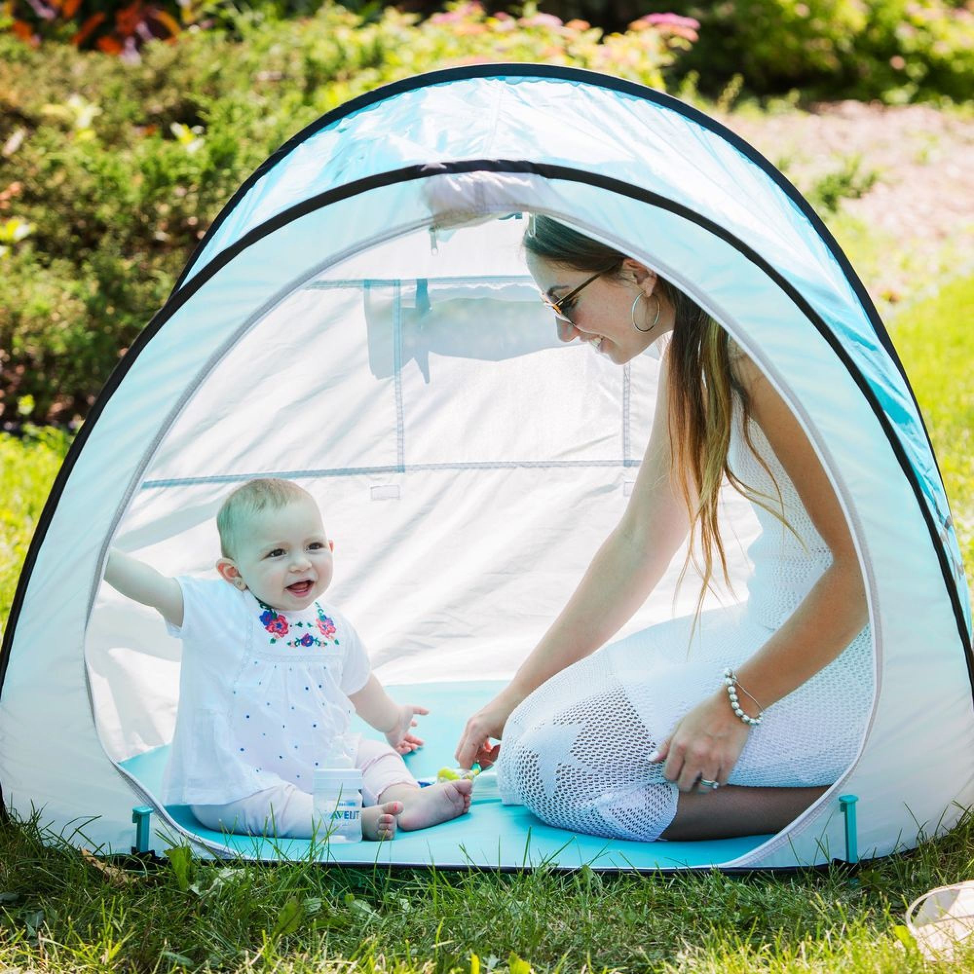 Tente de jeux anti-UV avec moustiquaire Sunkitö Aqua - Made in Bébé