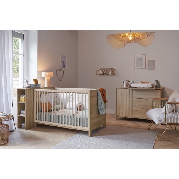 Tête de lit avec rangement pour lit bébé évolutif 70x140 cm Calypso