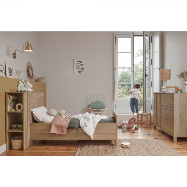 Tête de lit avec rangement pour lit bébé évolutif 70x140 cm Calypso